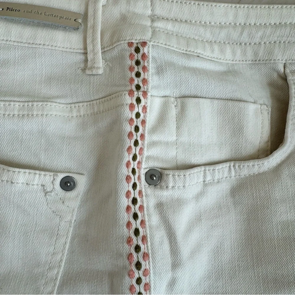 Anthropologie Faustine Embroidered Drawstring Waist Shorts Womens Size 30 White - Picture 5 of 14